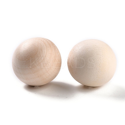 (Defective Closeout Sale: Crack)Natural Wooden Round Ball LS-WOOD-XCP0001-29-1