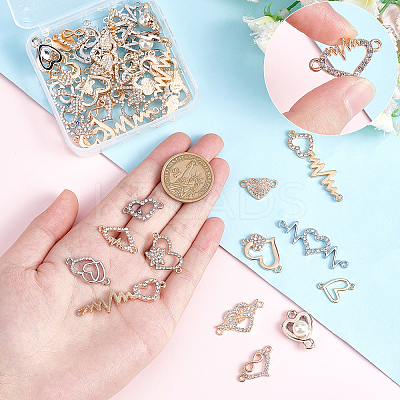 48Pcs 12 Style Alloy & ABS Plastic connector Charms FIND-PH0005-32-1