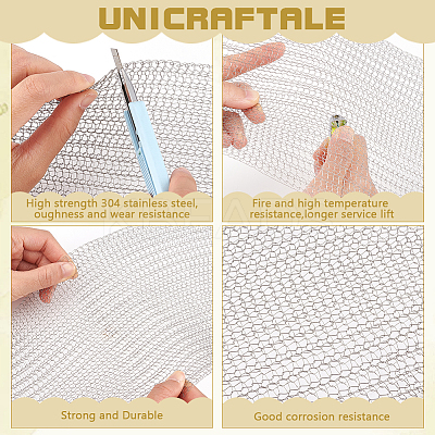 6M 304 Stainless Steel Insect Repellent Mesh Sheet AJEW-WH0528-05B-1