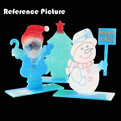 Christmas Theme DIY Santa Claus Display Silhouette Silicone Statue Molds DIY-F114-03-1
