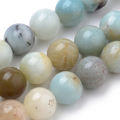 Natural Flower Amazonite Beads Strands X-G-S259-13-10mm-1