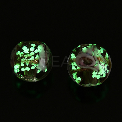 Luminous Handmade Gold Sand Lampwork Beads LAMP-T021-03N-1