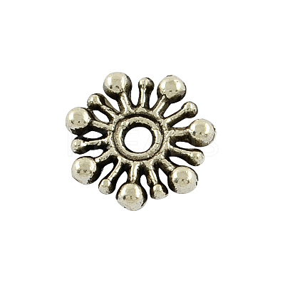 Tibetan Style Alloy Flower Spacer Beads X-TIBEB-5532-AS-LF-1
