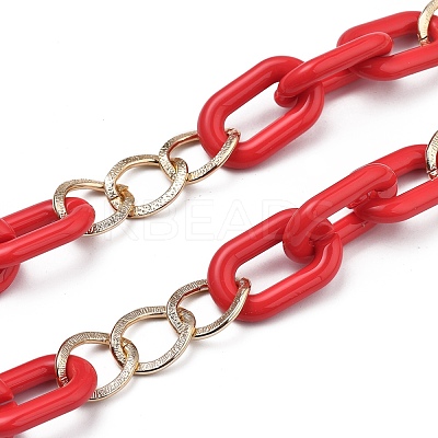 Personalized Aluminium & Acrylic Chain Necklaces X-NJEW-JN02911-02-1