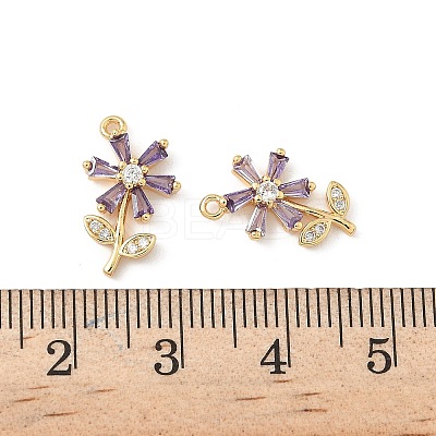Brass Micro Pave Cubic Zirconia Pendants KK-C099-02G-01-1