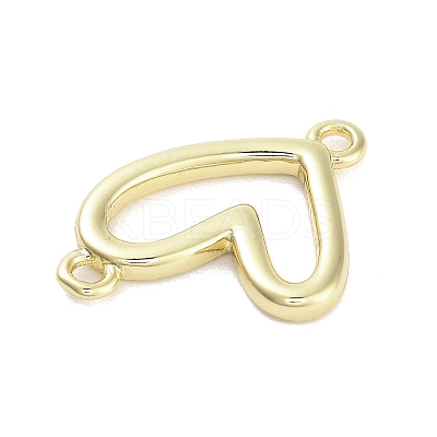 Rack Plating Brass Love Heart Connector Charms KK-M293-47G-1