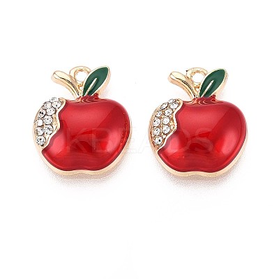 Rack Plating Alloy Crystal Rhinestone Enamel Pendants PALLOY-T091-29C-1