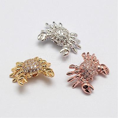 Brass Micro Pave Grade AAA Cubic Zirconia Beads ZIRC-P026-06-NR-1