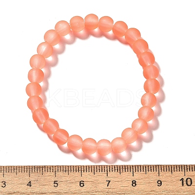 Stretchy Frosted Glass Beads Kids Bracelets for Children's Day BJEW-JB01768-1