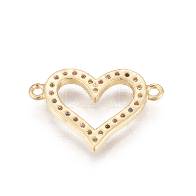 Brass Micro Pave Cubic Zirconia Links ZIRC-L078-018G-NR-1
