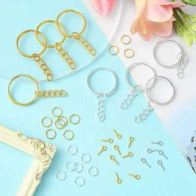 20Pcs 2 Colors Iron Split Key Rings PALLOY-CJ0002-65-1