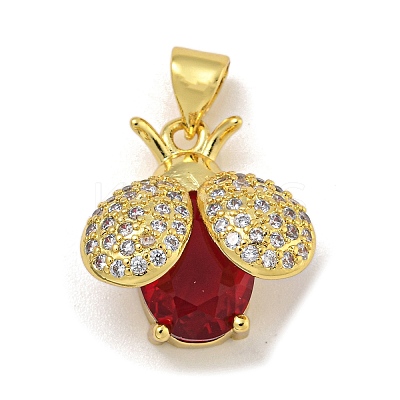 Rack Plating Brass Micro Pave Cubic Zirconia Pendants KK-I718-11G-03-1