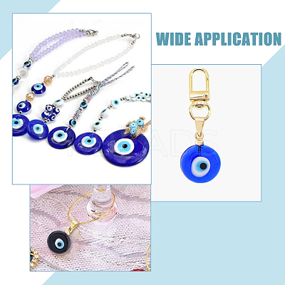 20Pcs 5 Colors Handmade Lampwork Evil Eye Pendants LAMP-HY0001-03-1
