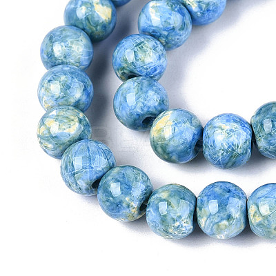 Baking Paint Glass Beads Strands DGLA-N016-6mm-09-1