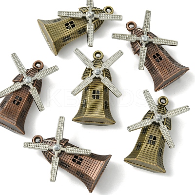 6Pcs 2 Colors Tibetan Style Alloy Pendants FIND-FS0002-56-1