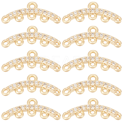 10Pcs Brass Micro Cubic Zirconia Chandelier Components Links KK-GO0002-05-1