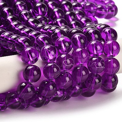 Drawbench Transparent Glass Beads Strands X-GLAD-Q012-10mm-20-1