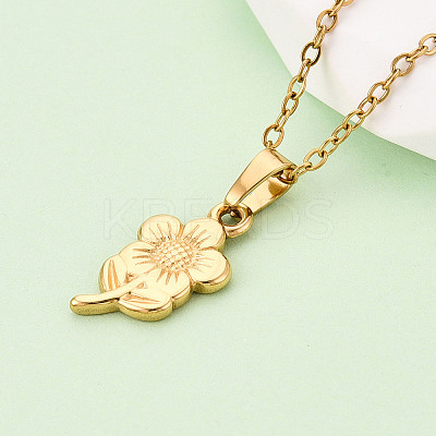 304 Stainless Steel Pendant Necklaces NJEW-T018-43G-1
