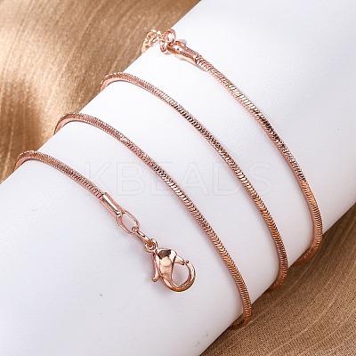 Brass Snake Chains Necklaces for Women NJEW-D302-14RG-1