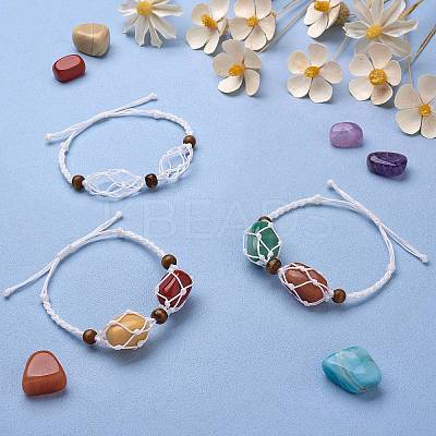 4Pcs Nylon Braided Bracelet BJEW-SZ0002-48C-1