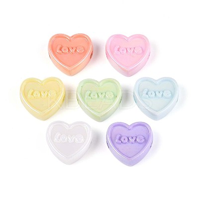 UV Plating Opaque Acrylic Beads OACR-T028-42-1