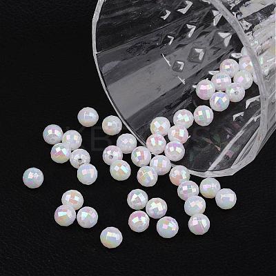 Faceted Colorful Eco-Friendly Poly Styrene Acrylic Round Beads SACR-K001-6mm-78-1