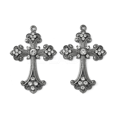 Alloy Rhinestone Cross Big Pendants LS-ALRI-1475-B-NR-1