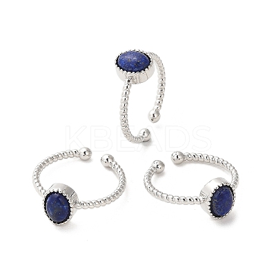 Natural Lapis Lazuli Open Cuff Ring RJEW-M166-04P-H-1