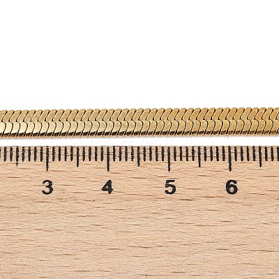 PVD Vacuum Plating 201 Stainless Steel Herringbone Chain Necklaces X-NJEW-M187-06G-1