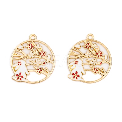 Rack Plating Alloy Enamel Pendants FIND-A040-05A-01G-1