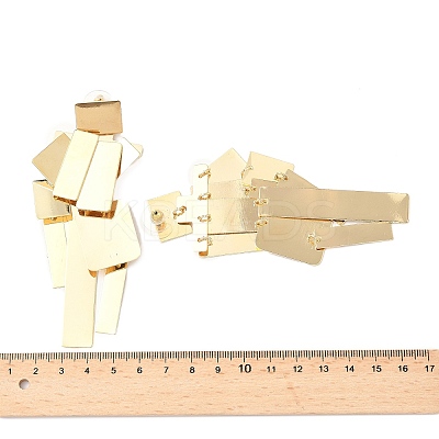 Alloy Rectangle Tassel Stud Earrings for Women EJEW-L298-01G-1