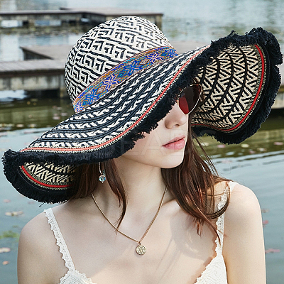 Ethnic Style Embroidery Polyester Ribbons OCOR-WH0079-40A-1
