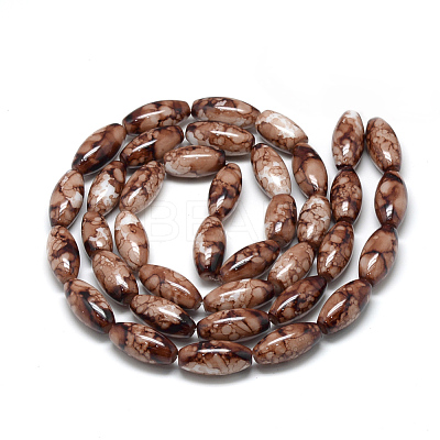 Baking Paint Glass Beads Strands DGLA-S115-22x10mm-S78-1