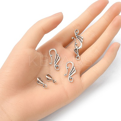Tibetan Style Alloy Hook and Eye Clasps PALLOY-YW0003-25-1