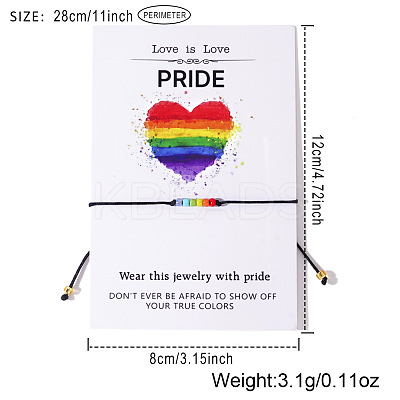 Pride Month Rainbow Glass Seed Bead Braided Bead Bracelets XU2800-1-1