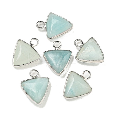 Natural Flower Amazonite Triangle Charms G-K338-24P-1