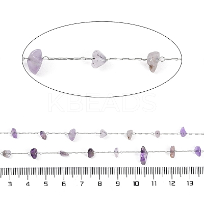Handmade Natural Amethyst Chip Beads Chain CHS-H028-06A-01-1
