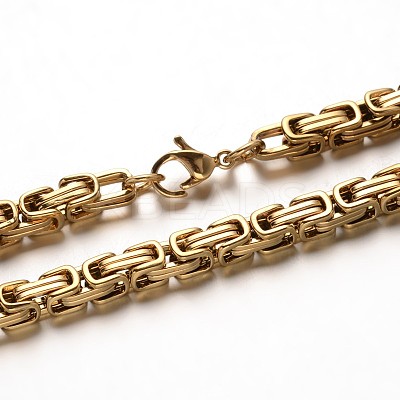 Trendy 304 Stainless Steel Byzantine Chain Bracelets X-BJEW-L510-10-1