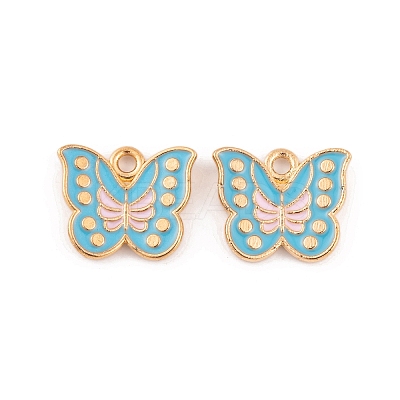 Light Gold Plated Alloy Enamel Pendants FIND-Q100-04KCG-1