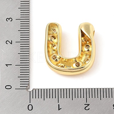 Brass Micro Pave Clear Cubic Zirconia Pendant KK-Z046-01G-U-1