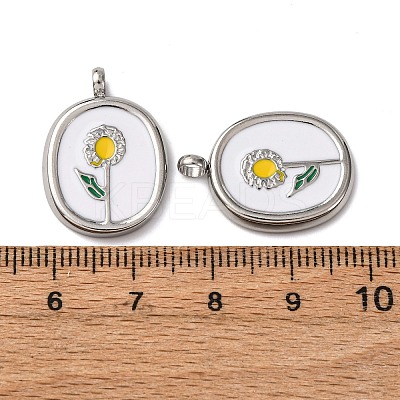 304 Stainless Steel Enamel Pendants STAS-P406-23P-1