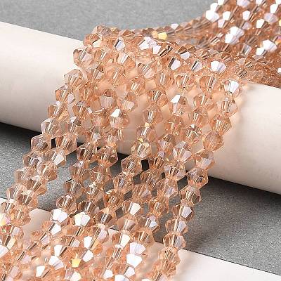 Transparent Electroplate Glass Beads Strands EGLA-A039-T4mm-B12-1
