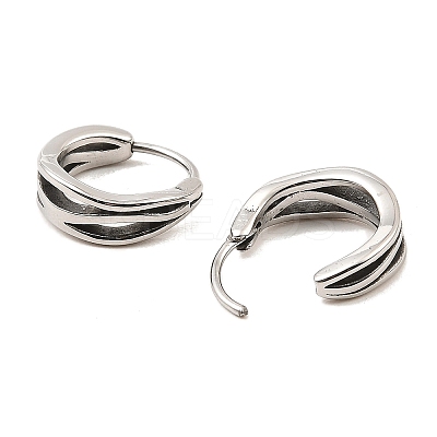 316 Surgical Stainless Steel Hoop Earrings EJEW-D096-05A-AS-1