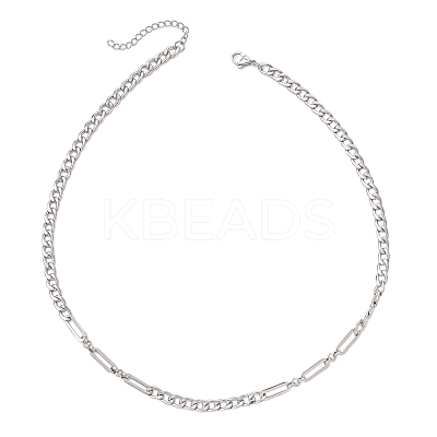 5MM 304 Stainless Steel Mixed Link Chain Necklaces NJEW-JN05850-1