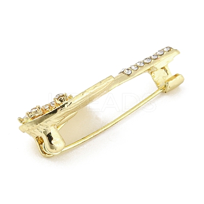 Shovel Alloy Rhinestone Brooch Pins JEWB-P029-01G-1