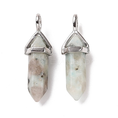 Natural Sesame Jasper Pointed Pendants G-K329-40P-1