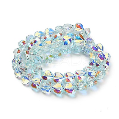 Electroplate Transparent Glass Beads Strands EGLA-B012-AB05-1
