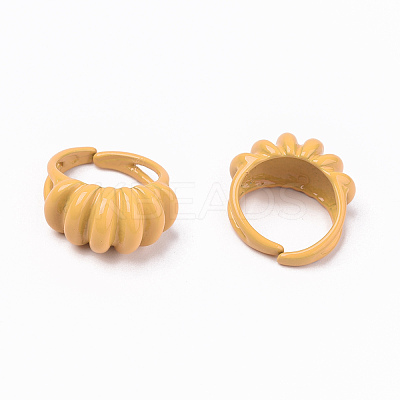 Spray Painted Alloy Cuff Rings RJEW-T011-24A-RS-1