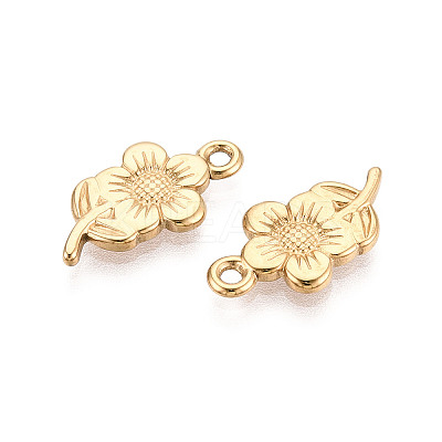 304 Stainless Steel Flower Pendants STAS-T069-31G-1