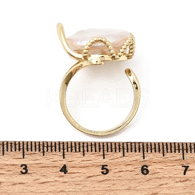 Brass Cuff Open Rings for Women RJEW-D344-02G-1